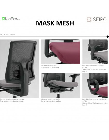 DETAGLI MODELLI SERIE MASK MESH SEIPO