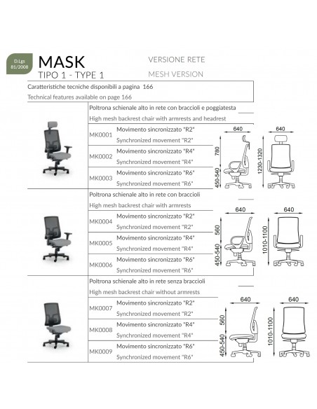 CATALOGO MODELLI SERIE MASK MESH SEIPO