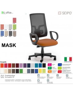 MASK MESH TIPO 2 MK0016 Poltrona schienale alto in rete braccioli Movimento sincronizzato "Z" SEIPO ECOPELLE D2