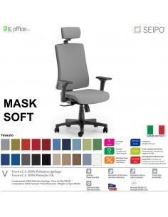 MASK SOFT TIPO 1 MK0021 Poltrona schienale alto imbottito braccioli Movimento sincronizzato "R2" SEIPO TESSUTO V