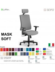 MASK SOFT TIPO 1 MK0021 Poltrona schienale alto imbottito braccioli Movimento sincronizzato "R2" SEIPO ECOPELLE D2
