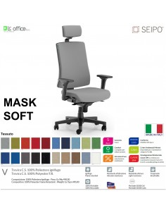 MASK SOFT TIPO 1 MK0022 Poltrona schienale alto imbottito braccioli Movimento sincronizzato "R4" SEIPO TESSUTO V