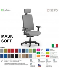 MASK SOFT TIPO 1 MK0023 Poltrona schienale alto imbottito braccioli Movimento sincronizzato "R6" SEIPO TESSUTO V