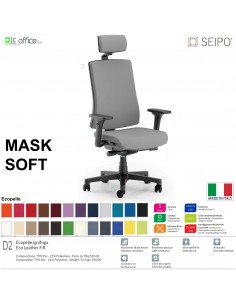 MASK SOFT TIPO 1 MK0023 Poltrona schienale alto imbottito braccioli Movimento sincronizzato "R6" SEIPO ECOPELLE D2