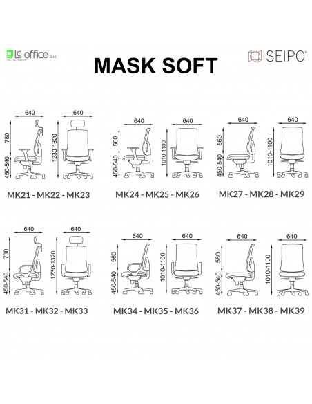 MISURE DETAGLI MODELLI MASK SOFT TIPO 1 seipo