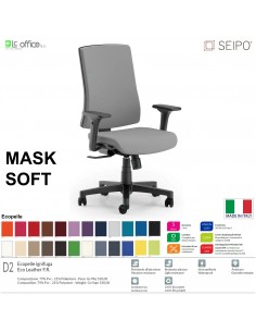 MASK SOFT TIPO 1 MK0024 Poltrona schienale alto imbottito braccioli Movimento sincronizzato "R2" SEIPO ECOPELLE D2