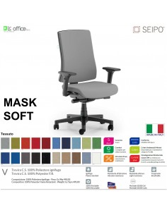 MASK SOFT TIPO 1 MK0026 Poltrona schienale alto imbottito braccioli Movimento sincronizzato "R6" SEIPO TESSUTO V