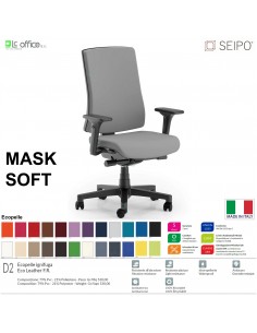 MASK SOFT TIPO 1 MK0026 Poltrona schienale alto imbottito braccioli Movimento sincronizzato "R6" SEIPO ECOPELLE D2