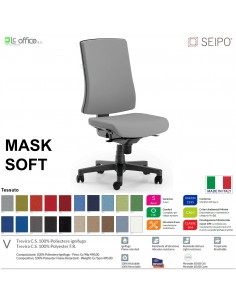 MASK SOFT TIPO 1 MK0028 Poltrona schienale alto imbottito Movimento sincronizzato "R4" SEIPO TESSUTO V