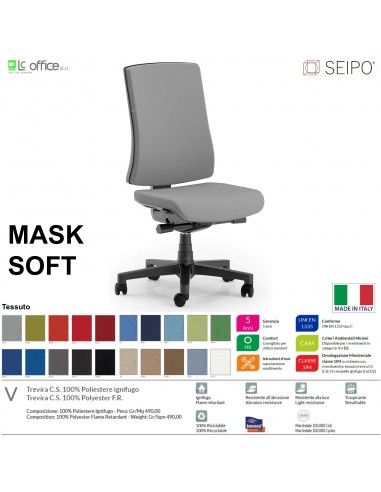 MASK SOFT TIPO 1 MK0029 Poltrona schienale alto imbottito Movimento sincronizzato "R4" SEIPO TESSUTO V