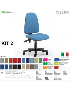 KIT TIPO 2 K0014 Poltrona operative imbottita Movimento sincronizzato "P" SEIPO TESSUTO V
