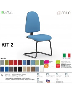KIT TIPO 2 K0015 sedia visitatore imbottita base a slita SEIPO TESSUTO V