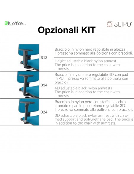 Opzionali Modelli sedute KIT SEIPO