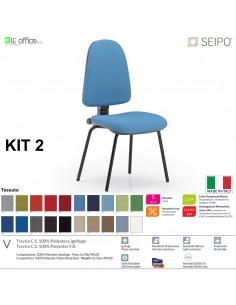 KIT TIPO 2 K0019 sedia visitatore imbottita telaio 4 gambe nere SEIPO TESSUTO V