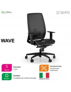 WAVE W0033 Poltrona schienale alto con braccioli Movimento sincronizato "R4" SEIPO