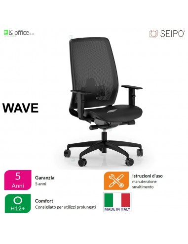 WAVE W0034 Poltrona schienale alto con braccioli Movimento sincronizzato con traslatore "Z" SEIPO