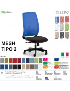 MESH TIPO 2 MH0019 Poltrona schienale alto in rete Movimento sincro "R2" SEIPO TESSUTO V