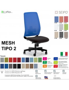 MESH TIPO 2 MH0020 Poltrona schienale alto in rete Movimento sincronizzato "R4" SEIPO TESSUTO V