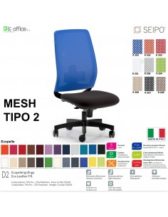MESH TIPO 2 MH0020 Poltrona schienale alto in rete Movimento sincronizzato "R4" SEIPO ECOPELLE D2