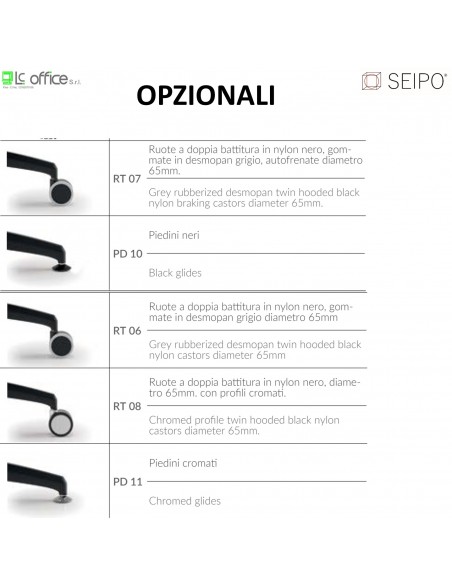 OPZIONALI MISURE MODELLI MESH SEIPO