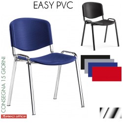 Easy Sedia fissa con telaio cromato SEDUTE in PVC