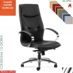 Sadia plus Poltrona direzionale oscillante braccioli acciaio cromato base alluminio rivestimento ecopelle GAZEBO class 1 IM