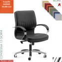 SELECTA Poltrona semi-direzionale oscillante braccioli cromato base alluminio ecopelle GAZEBO class 1 IM