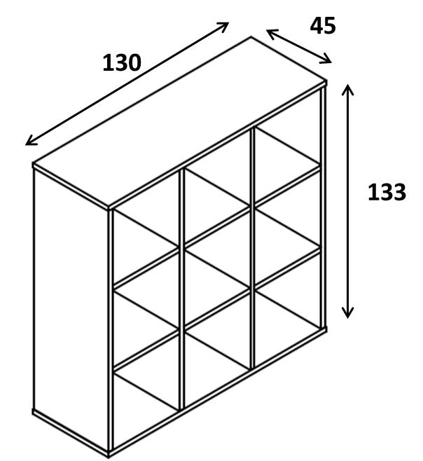 Contenitore cube medio H 133 9 vani 3 schiena RY
