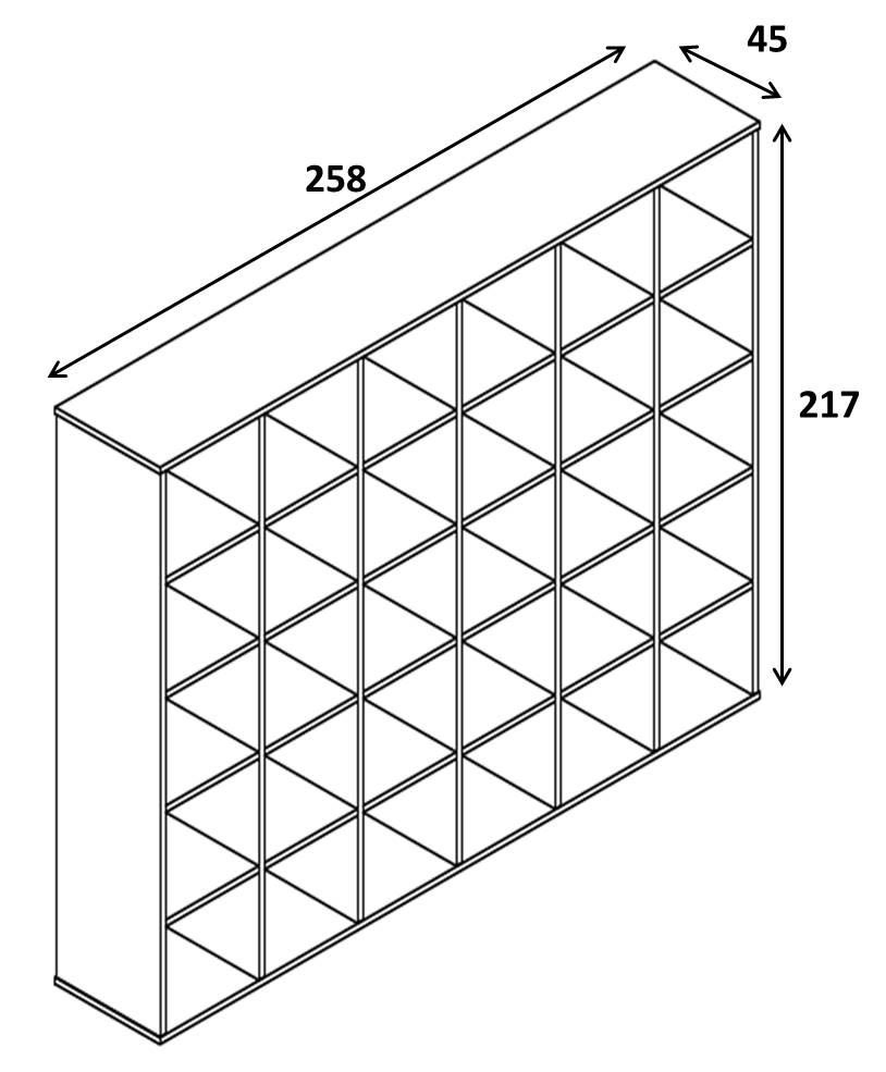 Contenitore cube medio H 217 trenta vani 10 schiena RY