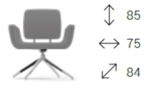 Monet Poltrona girevole base alluminio piramidale 4 gambe rivestimento tessuto MINI class 1 IM