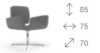 MONET Poltrona girevole base a 4 razze in alluminio rivestimenti tessuto ONE class 1 IM