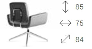 Monet Poltrona girevole base alluminio piramidale 4 gambe rivestimenti tessuto ONE class 1 IM