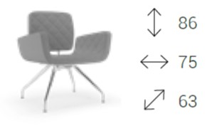 Monet Poltrona base a 4 gambe cromo coniche rivestimenti tessuto ONE class 1 IM