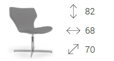 Damatra Poltrona girevole base a 4 razze alluminio schienale sagomato rivestimenti cucciture a vista tessuto Angel class 1 IM