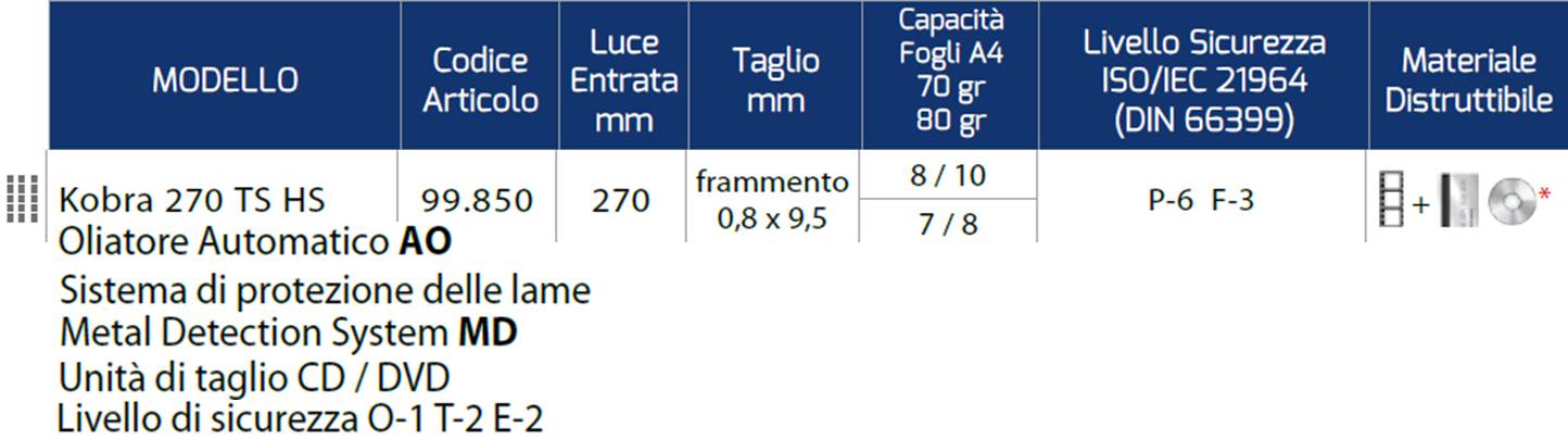 Kobra 270 TS HS AO MD CD