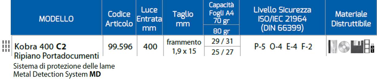 Kobra 400 C2 PORTADOCUMENTI MD