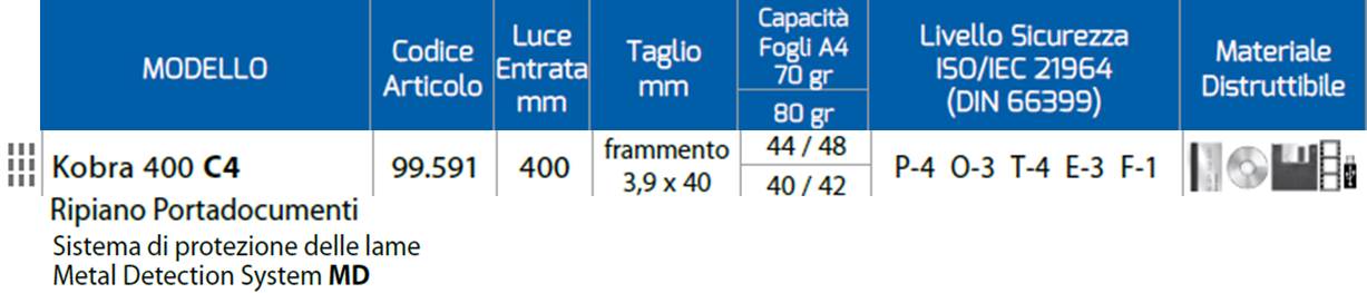 Kobra 400 C4 PORTADOCUMENTI MD