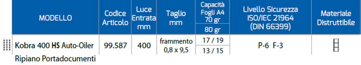 Kobra 400 HS PORTADOCUMENTI