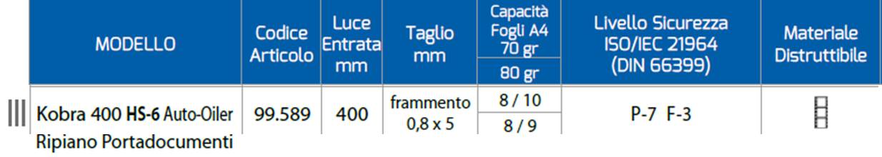 Kobra 400 HS 6 PORTADOCUMENTI