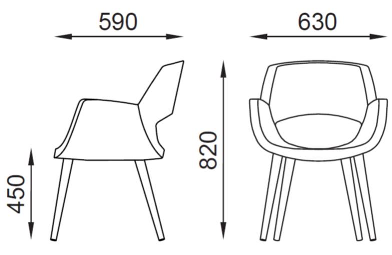 CORNER CR0037 Poltrona fissa Quattro piedi in legno tessuto V