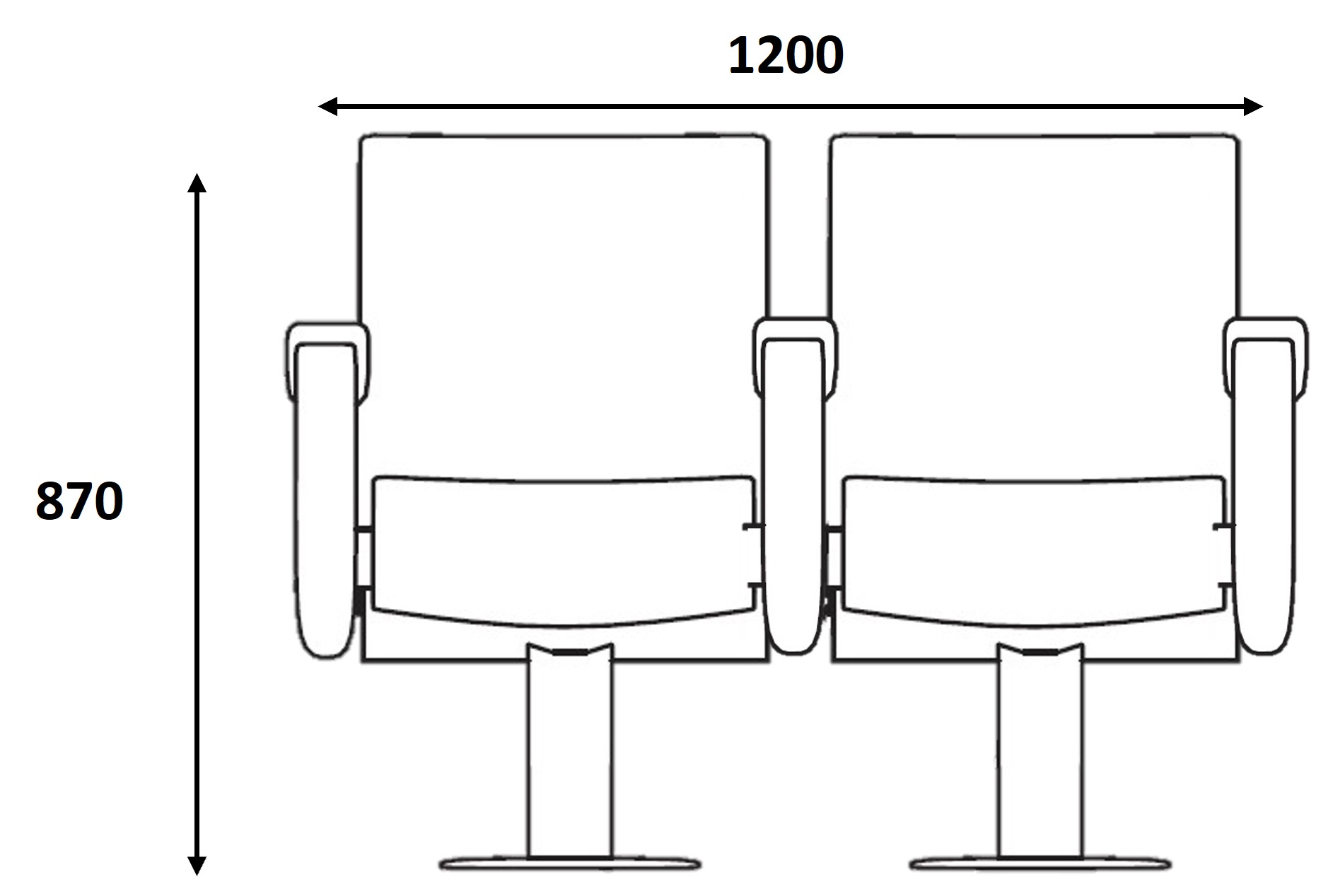 poltrona concordia 2 posti per teatro