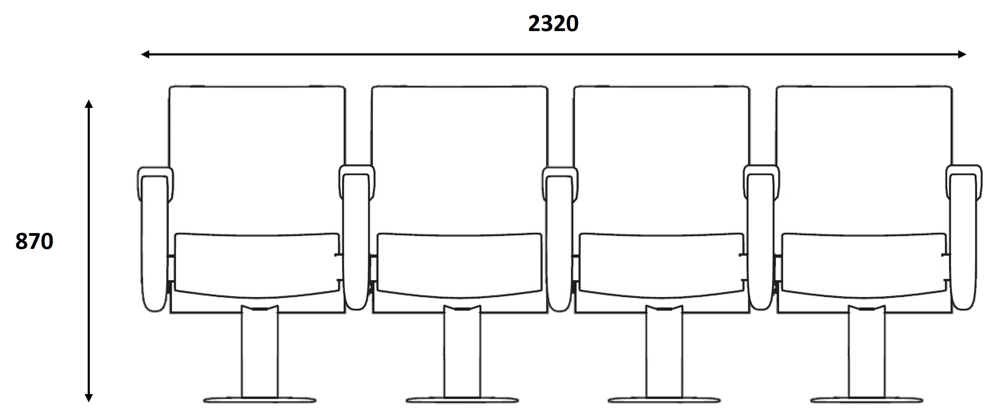 poltrona concordia 4 posti per teatro