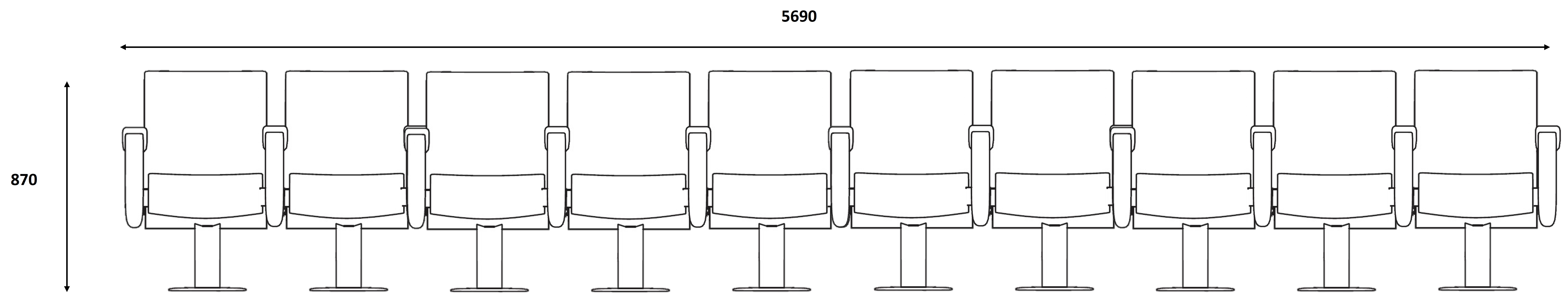 poltrona concordia 8 posti per teatro