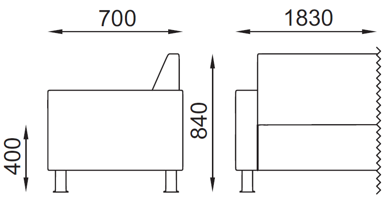 misure divano tre posti Foster Seipo