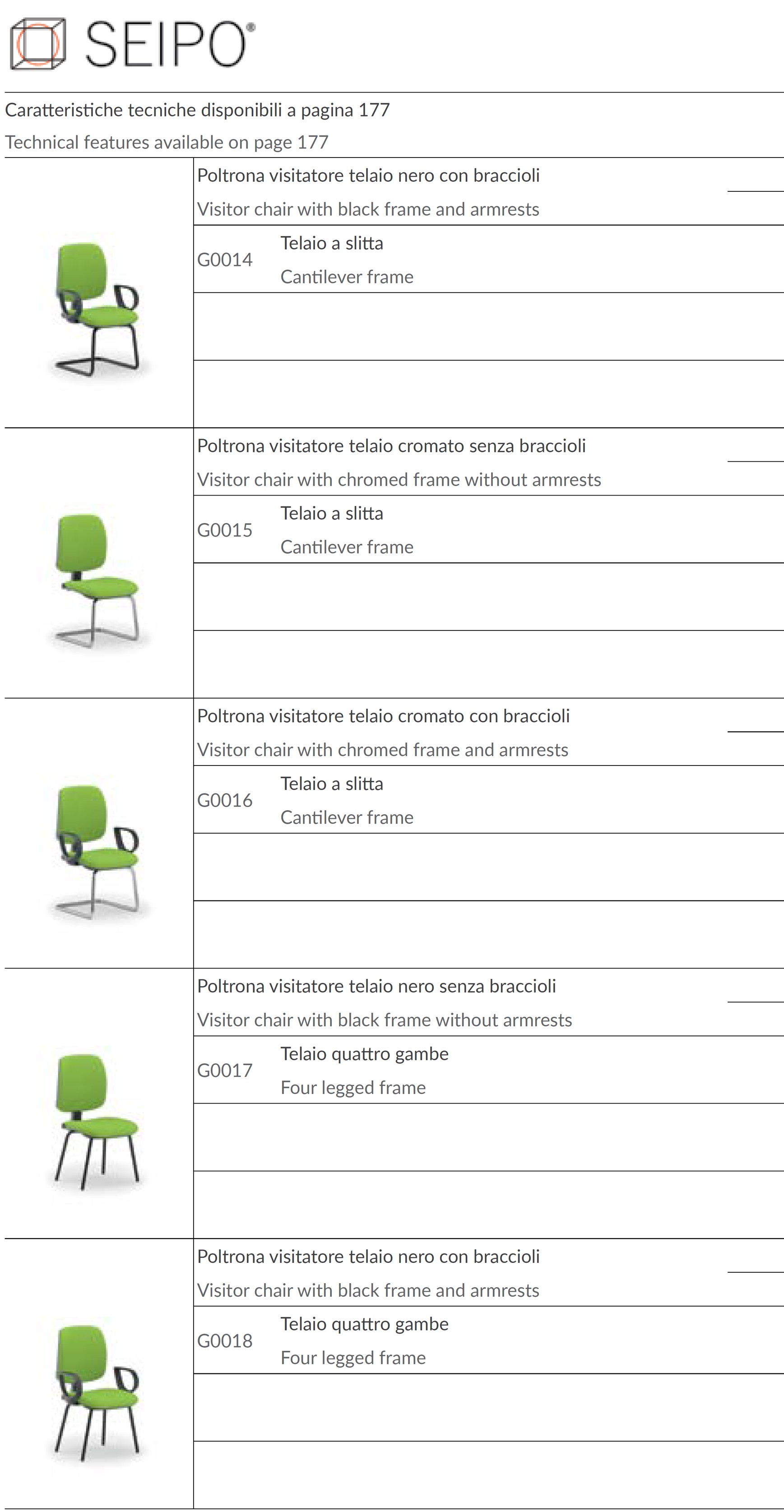 catalogo sedute Globe Seipo