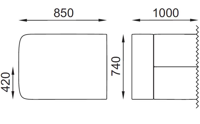 Misure Hand H013 poltrona attesa singola base 4 piedi autolivellanti Seipo