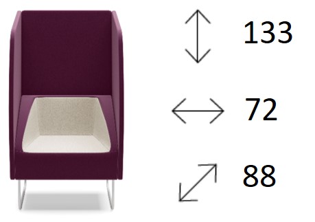 HAIKU A poltrona direzionale attesa rivestimento pura Lana vergine Poltrona semi-direzionale girevole, base 4 razze alluminio