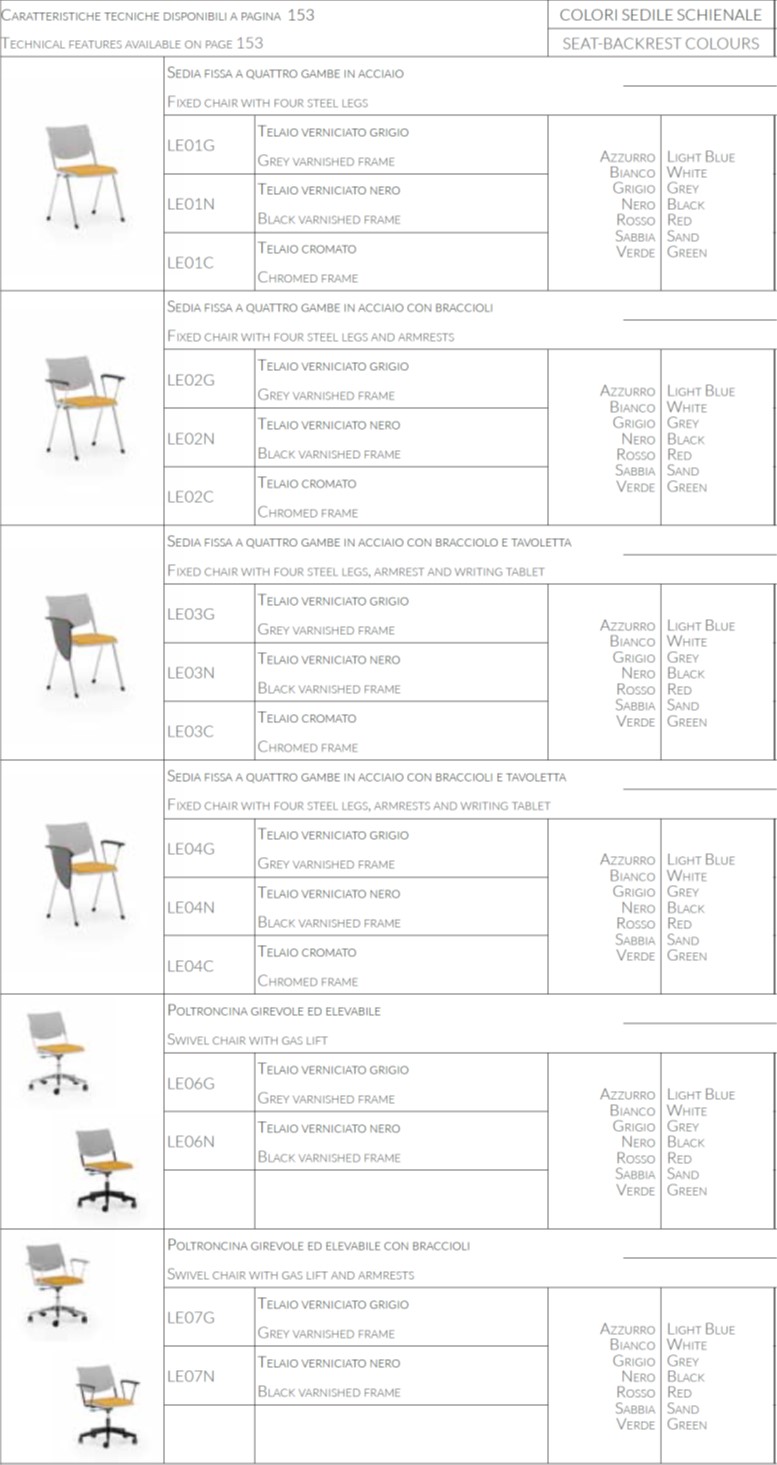 Catalogo sedute LAMIA