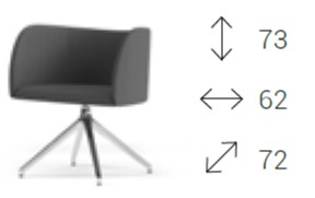 Round Poltroncina girevole base alluminio piramidale 4 gambe rivestimento tessuto ONE class 1 IM