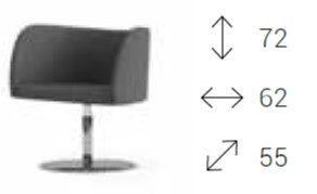 Round Poltroncina girevole base alluminio piramidale 4 gambe rivestimento tessuto ONE class 1 IM